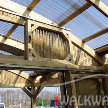 covered walkways wooden constructions laminated wood commercial space