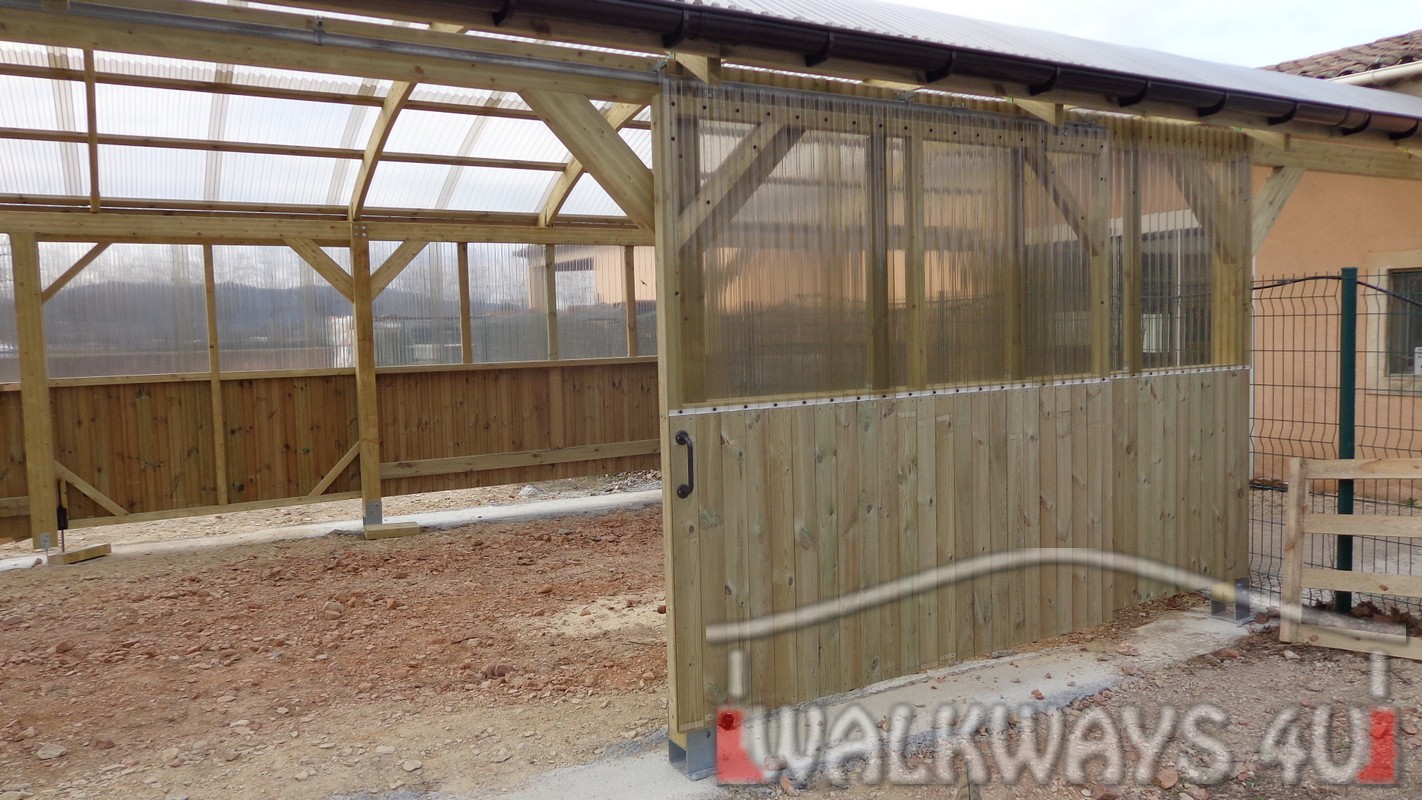 Wooden constructions covered walkways laminated wood