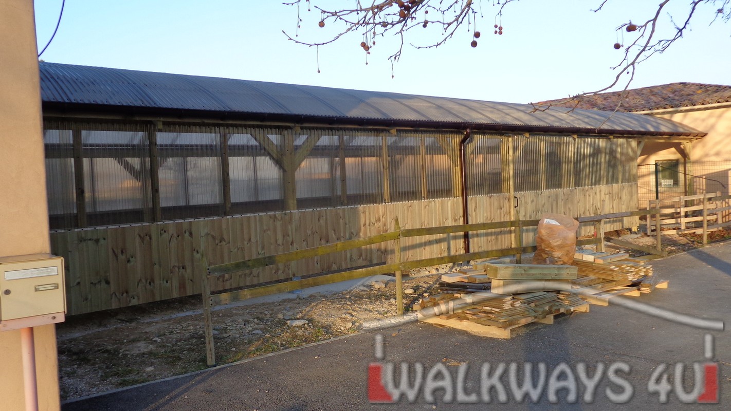 Wooden constructions covered walkways laminated wood