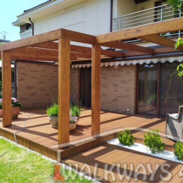 Pergola tarasowa do pokrycia szk?em. Drewno klejone, zadaszenie tarasu