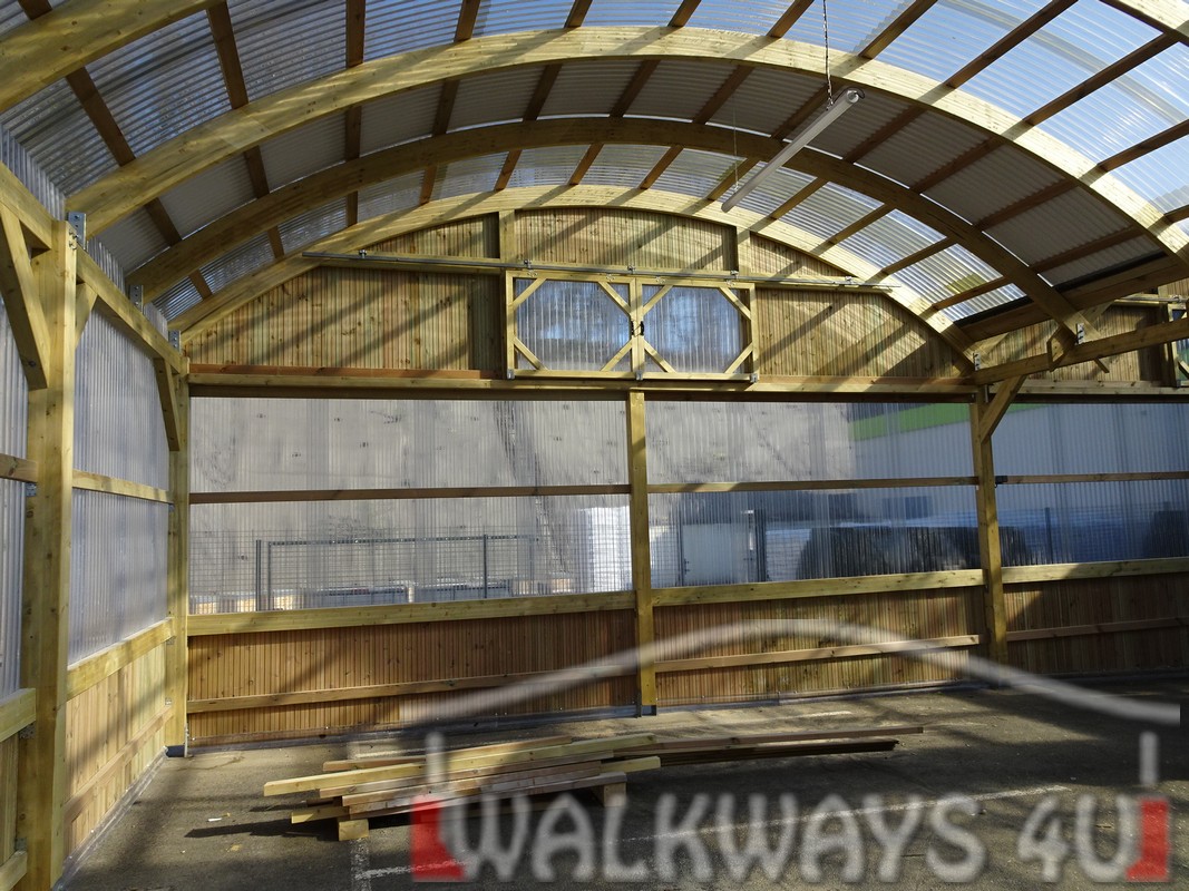 Point   . Roofed wooden hangars, exposition area extension, carpentry structures covered with polycarbonate or tempered glass