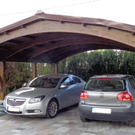Garaże z drewna, carporty drewniane, wiaty samochodowe z drewna klejonego impregnowane zabudowane