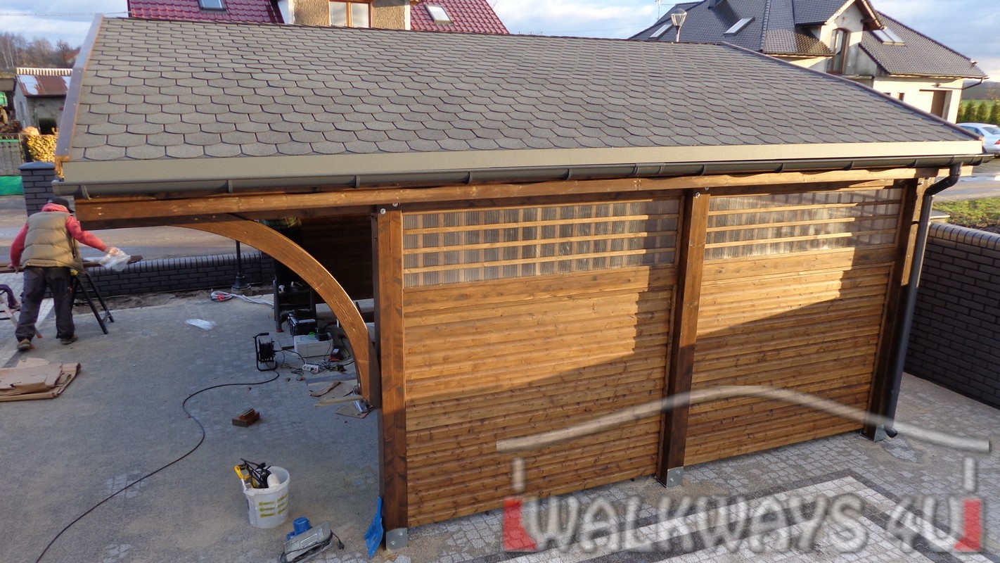 Obraz nr  . Garaże z drewna, carporty drewniane, wiaty samochodowe z drewna klejonego impregnowane zabudowane